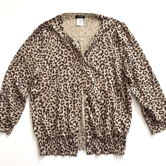 J. Crew Animal Print Cardigan Size Small - Picture 1 of 4